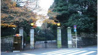 もと大名屋敷のイタリア大使館は広大な敷地にあり、公園と見間違えるほどである。