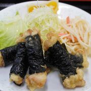 若鶏の磯あげ定食