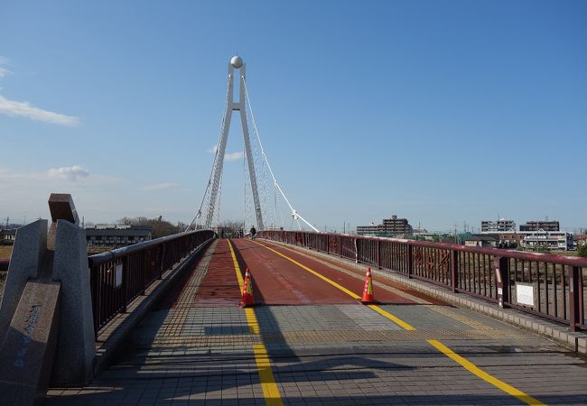 自転車で浅川を渡りました