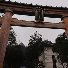 鳥居、ここのは朱色ではありません。