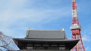 由緒あるお寺と東京タワーの共存