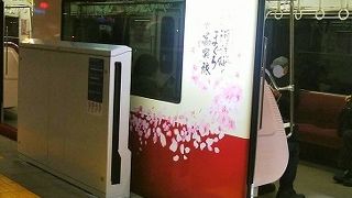 京急　桜のラッピング電車