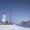 雪の中の灯台は素敵でした