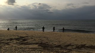 残念ながら夕日が見えなかったが辛うじて口永良部島が見えた