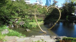 ハートのモニュメントがきれい