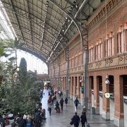 植物園のような駅構内