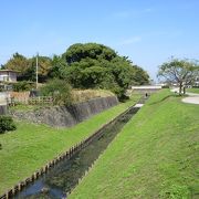 「堀」というにはあまりにものどかな雰囲気の漂う、緑地公園のような場所でした。