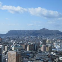 右が頂上、左に立待岬