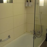 シャワーカーテンがガラス製