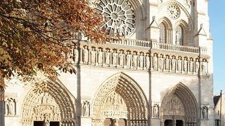 ノートルダム大聖堂　夕陽に輝く