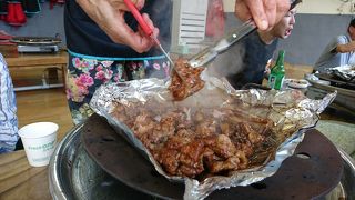 アルミホイルの上で焼きます！