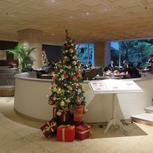 クリスマスの飾りよりも、ガラスの向こうのお庭が綺麗！