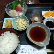 天ぷら＋お刺身の定食