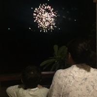 チェックイン後に部屋の前から花火が見えました！