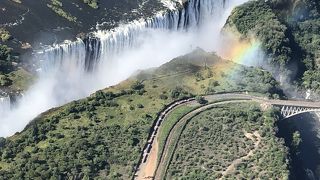 ビクトリアフォールズは，上空からの俯瞰が一番です。