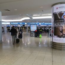 入国審査、一番左が早い