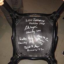 喫茶店の椅子のサイン