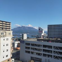 ホテルから見た桜島