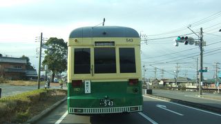 普通の路線バスに交じって走っています