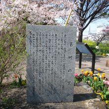 入口に建つ玉川の里の石碑