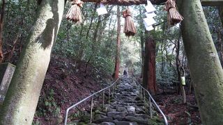 磨崖仏へ続く階段に圧倒