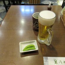 生ビールに枝豆２片、ないほうが潔し