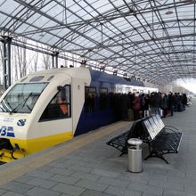 キエフ空港の駅と電車
