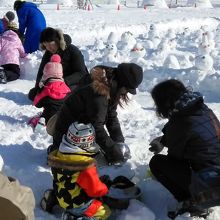 記念に雪だるまを作りました