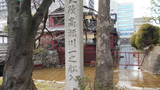 高瀬川北端の入り江