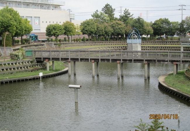 大雨の時の雨水調整池