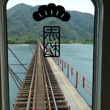由良川橋梁を渡る