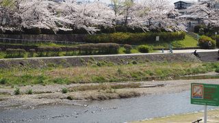 川の合流点に架かる橋