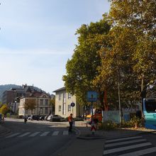駅前から見たバーンホフ通り。