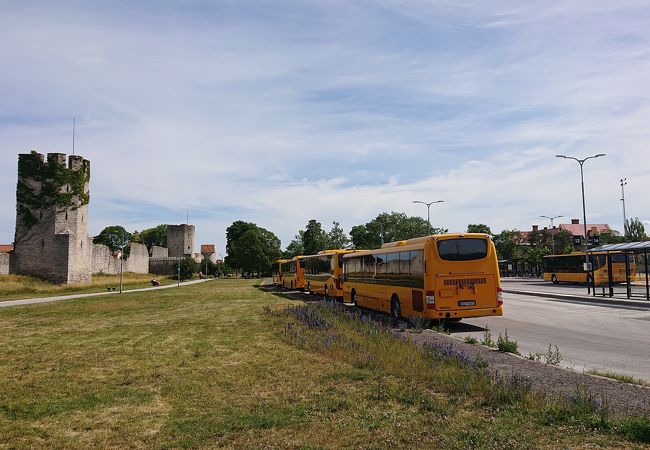 ゴットランド島のバスはここから各地に出ています