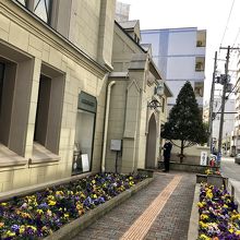 綺麗な花壇とツリー