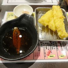 天ぷら、きすといか、それぞれ150円+