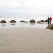 亀の甲羅模様の巨大石が不連続に海に並ぶ不思議な景色を見ることができる