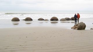 亀の甲羅模様の巨大石が不連続に海に並ぶ不思議な景色を見ることができる