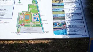 陸上競技場やプールなどありました。