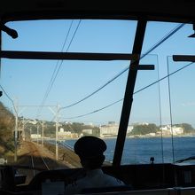 展望席。２列目。