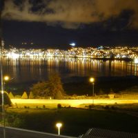部屋から見るプーノ市街の夜景