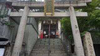 階段下からでも本殿がしっかり拝める感じ