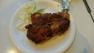 搭乗前の最後の食事。