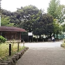 公園入口から住居跡を見る