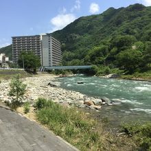 別荘マンションと、利根川