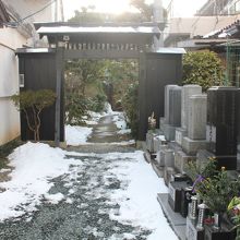 細い路地を進んだ先にある山門