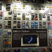記録メディアの展示