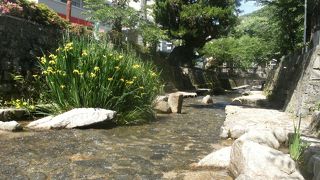 階段で水辺に下りることもできる