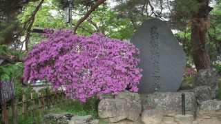 中尊寺表参道入口前の広場にある松の根元に五輪塔があり、武蔵坊弁慶の墓と伝えられています。