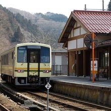 出雲坂根駅にて。